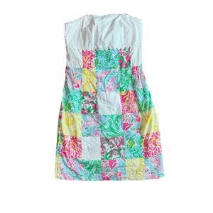 Lilly Pulitzer Franco Strapless Dress Maine State Patchwork Size 2‎